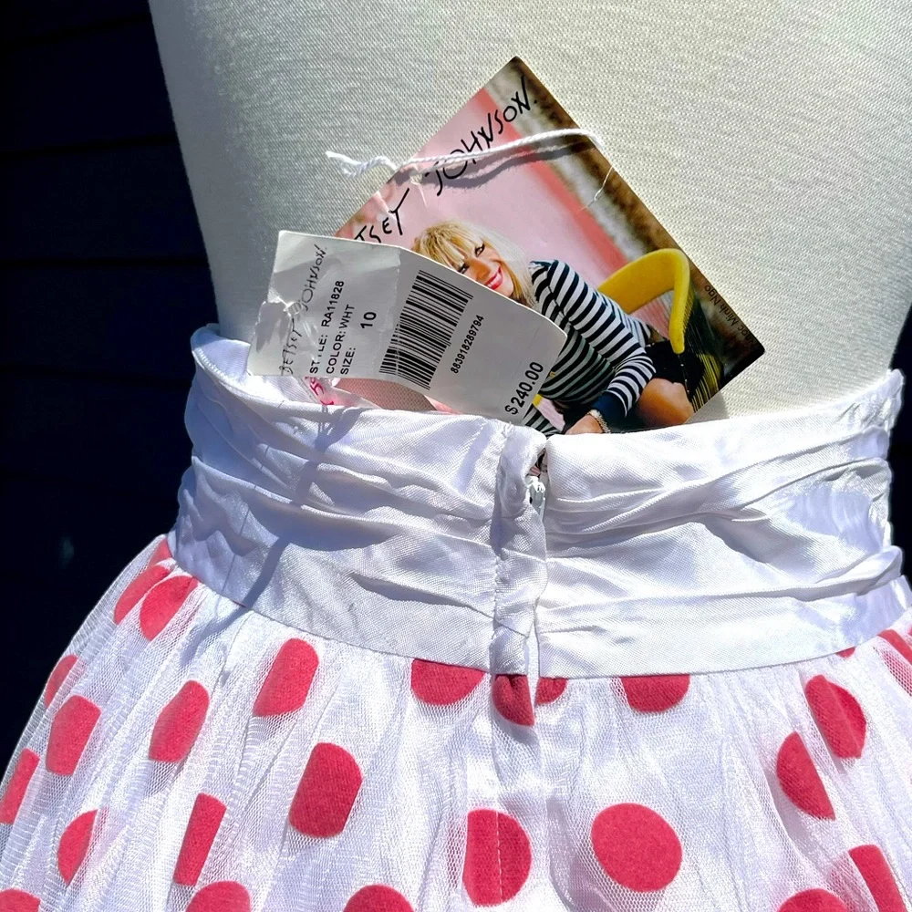 Betsey Johnson Pink Polka Dot Net Skirt NWT